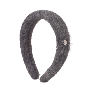 秋冬白色毛绒发箍女款高级感法式复古宽边灰色头箍高颅顶新款发卡