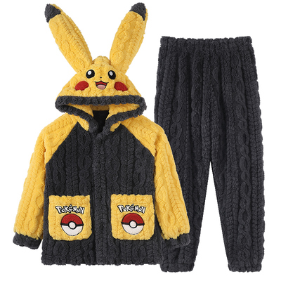 加绒保暖法兰绒儿童睡衣卡通秋冬