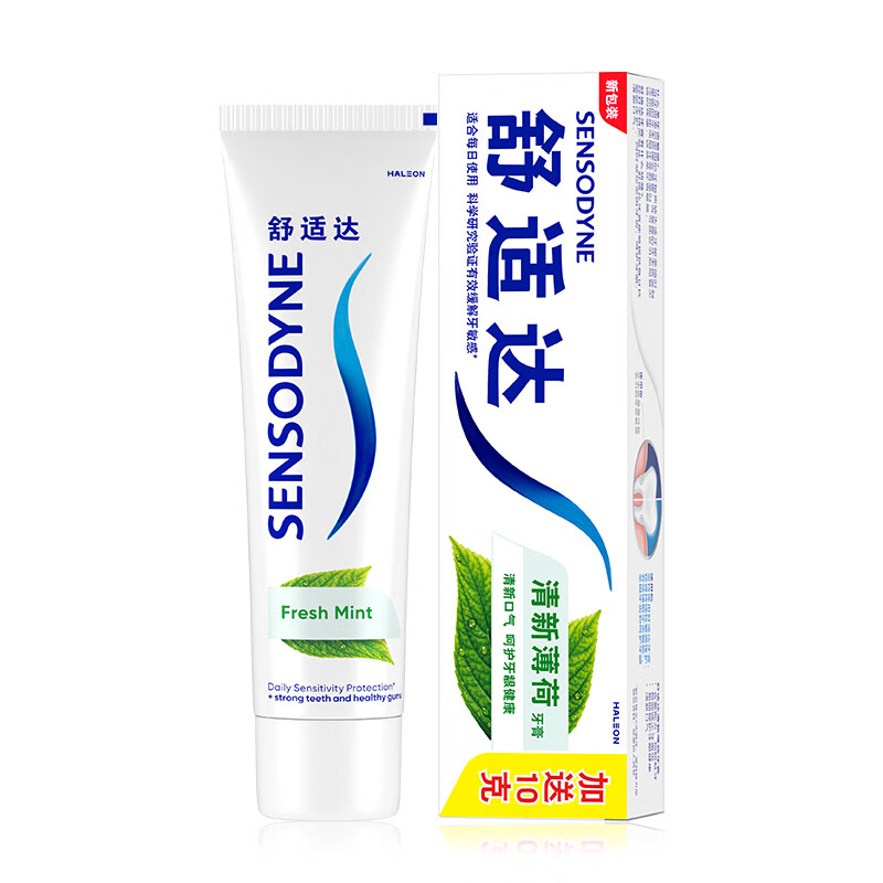 舒适达清新薄荷牙膏100g新口气