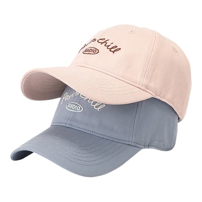 畹町棒球帽女春季韩系简约弯檐鸭舌帽休闲字母刺绣软顶情侣帽子男