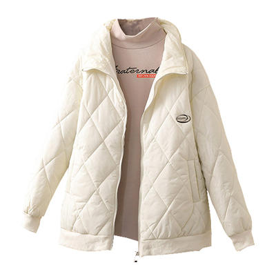 冬季大码200斤时尚夹棉菱格棉服