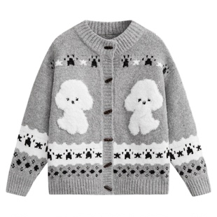 【立体提花】2025秋冬女童针织开衫外套中大儿童装洋气毛衣线衫