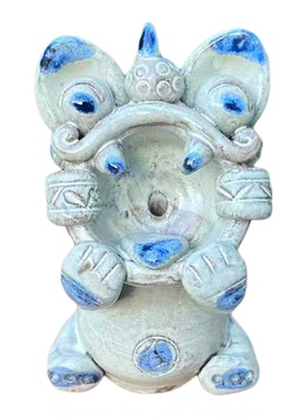 凹凸工艺云南青花陶瓷瓦猫香插