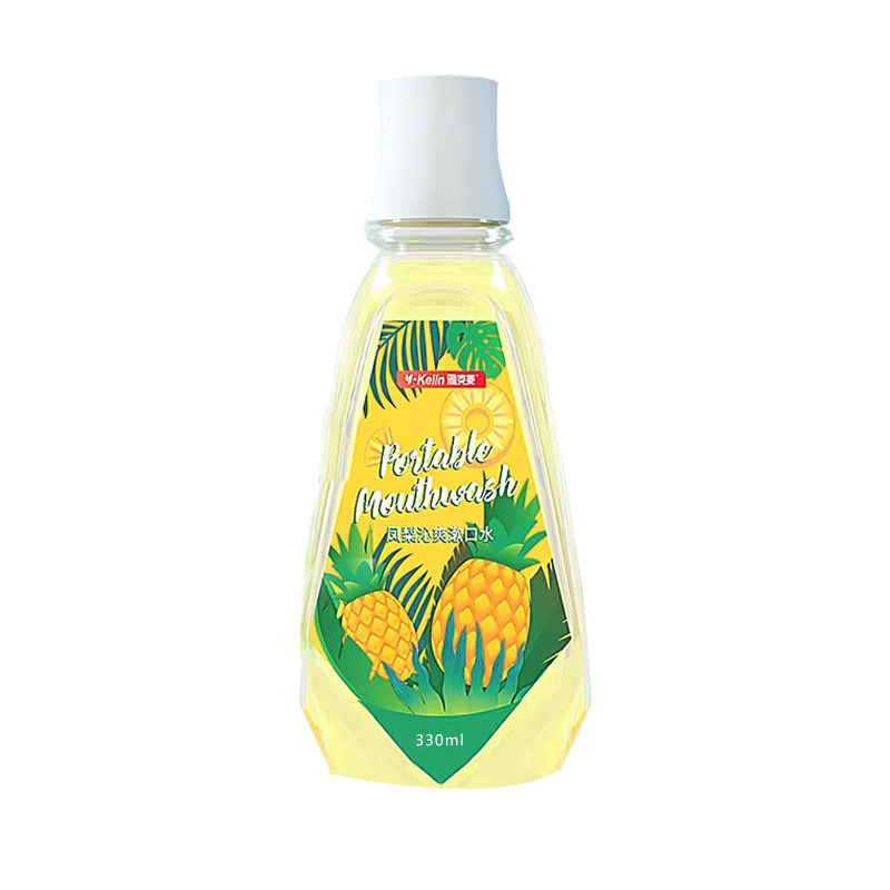 雅克菱凤梨沁爽漱口水330ml 益生菌便携正畸清新口气簌口水含漱液
