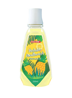 雅克菱凤梨沁爽漱口水330ml 益生菌便携正畸清新口气簌口水含漱液