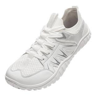 HOBIBEAR男女鞋秋季网面透气宽楦网布运动鞋大码小白鞋宽头赤足鞋