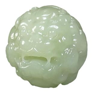 天然新疆和田玉青黄口料圆珠貔貅吊坠玉石文玩貔貅手串链隔配珠