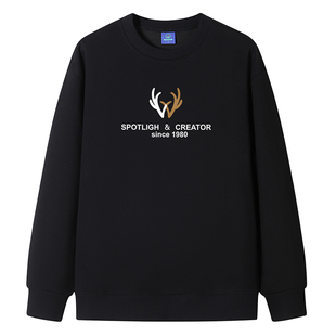 NASA秋季男薄款圆领卫衣潮牌宽松加绒加厚卫衣打底体恤男装上衣潮