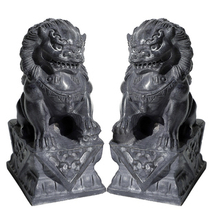 石狮子一对家门口看门家用迷你小摆件石雕庭院大小石狮子青石雕刻