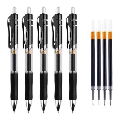 K35按动中性笔0.5mm笔芯签字笔碳素笔黑红蓝学生学习办公用品