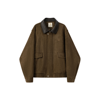 威廉福克斯仿麂皮美式夹克