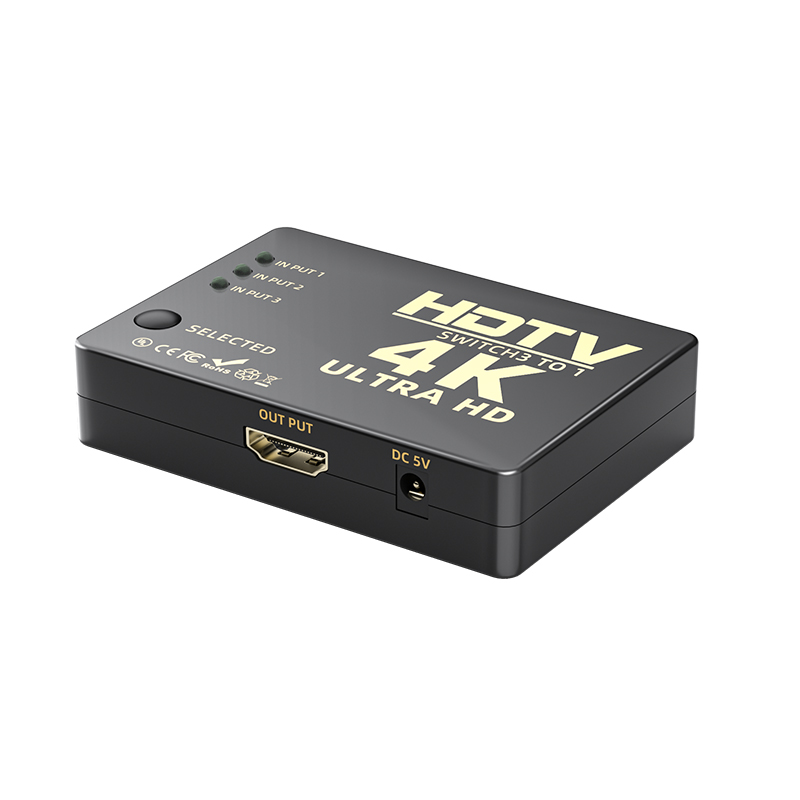 HDMI切換器3進1出4k分配器三進一出自動識別筆記本電腦播放器高清信號機頂盒接顯示器