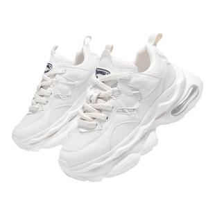 马克华菲男鞋2026冬季新款透气增高老爹鞋男款气垫休闲运动鞋子男