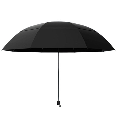 三人晴雨两用折叠黑胶防爆风雨伞