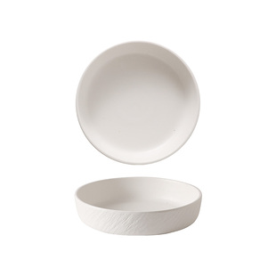 简约日式深盘菜盘圆形汤盘干锅直身碗海鲜餐盘高级感陶瓷西餐盘子