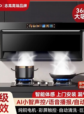 iCongo志高高端品牌顶吸油烟机家用厨房7字型顶侧双吸大吸力油机