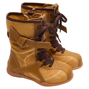 小米步女童靴子2025冬季新款时尚休闲时装靴儿童复古户外马丁靴潮