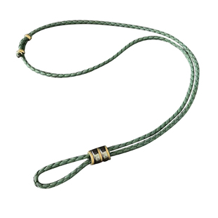 免绑平安扣专用吊坠绳黄金面包圈项链绳男士粗皮绳项链绳子男生潮