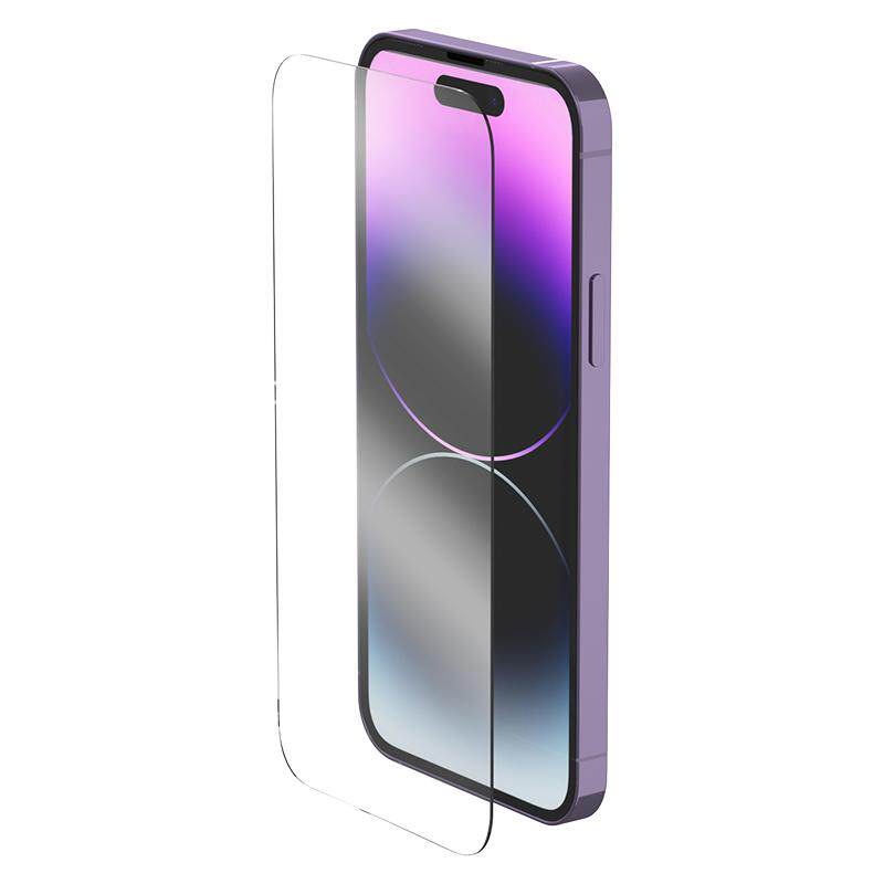 belkin贝尔金适用苹果iphone14手机膜Asahi采用德国肖特玻璃基材iphone14promax钢化膜手机膜抗菌膜AR抗反光