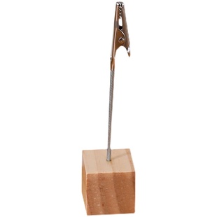 木质留言夹ins风简约照片夹复古彩色创意桌面摆件木底座便签夹子