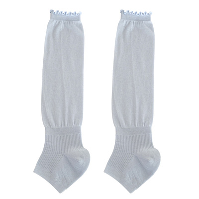 白色花边踩脚小腿袜套女堆堆袜薄