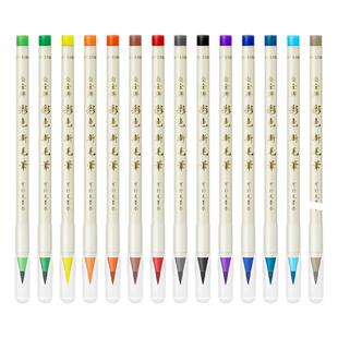 日本PLATINUM白金彩色毛笔软头新毛笔小楷书法秀丽笔签名练字笔毛笔漫画蘸水颜料水彩笔抄经笔可加墨CF-350CC