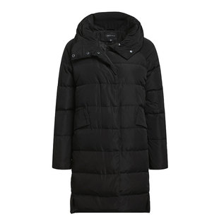 名师路冬季羽绒服女新款轻薄白鸭绒中长款时尚黑色保暖外套