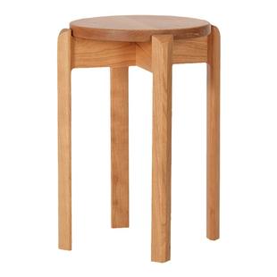 木墨生活 堆叠凳 家用实木椅子可叠放客厅餐椅圆凳板凳小凳子