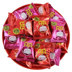 徐福记夹馅棉花糖散装草莓荔枝水果汁夹心混合零食结婚庆喜字糖果