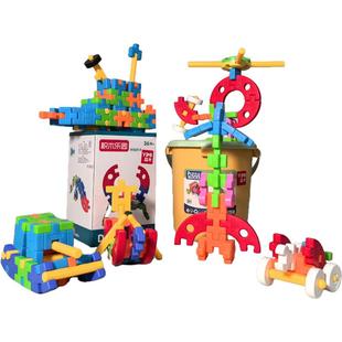 积木乐园儿童拼插积木思维训练大颗粒积木桶宝宝生日礼物软插设计