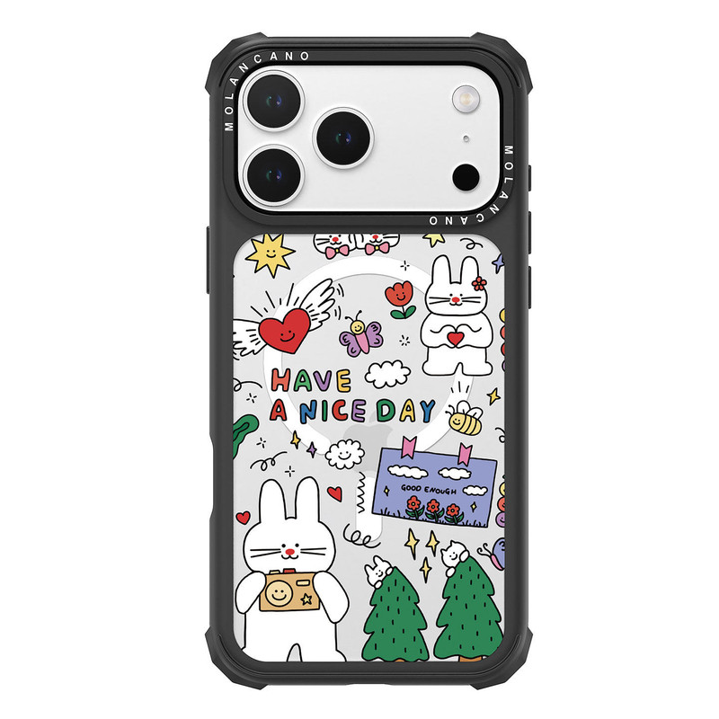 韩国molancano苹果磁吸防摔手机壳猫咪兔子系列适用iphone17promax透明16pro保护壳15卡通可爱14保护套外壳