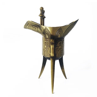 买五送一仿古青铜器乾隆杯酒爵酒樽三脚杯客厅酒柜摆件工艺品酒具