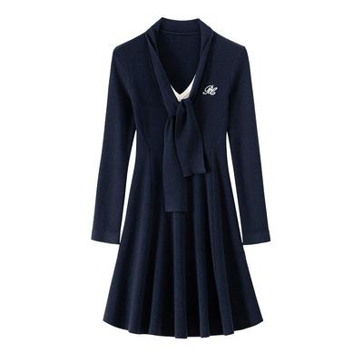 BANANACICI坎肩长袖针织连衣裙