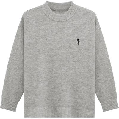 左西男童纯色加厚针织衫冬装毛衣