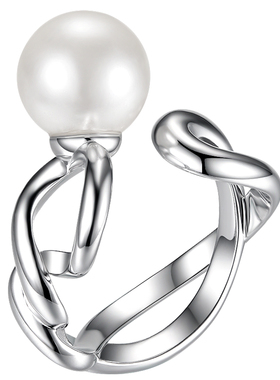 贝珠开口任嘉伦银饰戒指