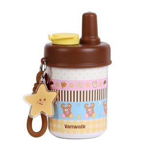 VANWALK 可爱插画mini保温杯女生水杯高颜值便携吸管保冷杯子礼物