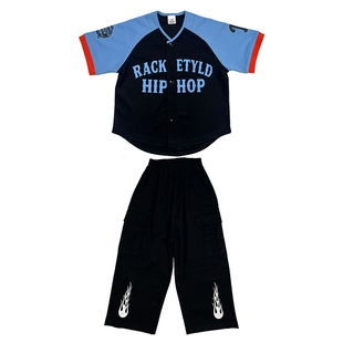 迪克家儿童街舞女孩套装酷帅嘻哈风炸街撞色棒球服hiphop街舞童装