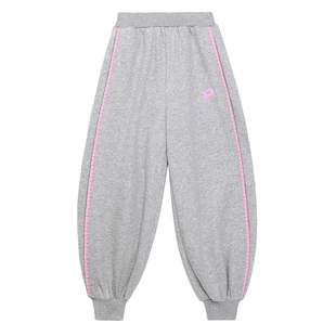 pocoblush【蝴蝶结绣花】休闲长裤2026秋装新款女童束脚运动裤子