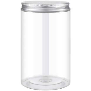 圆桶50铝盖塑料瓶透明密封罐烘焙食品包装罐子饼干盒蜂蜜瓶茶叶罐
