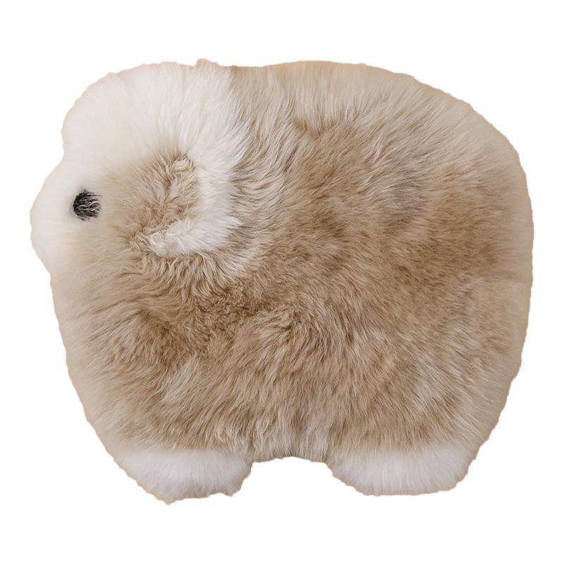 卡通纯羊毛汽车坐垫冬季毛绒单片座椅套保暖车垫子冬天真皮毛一体