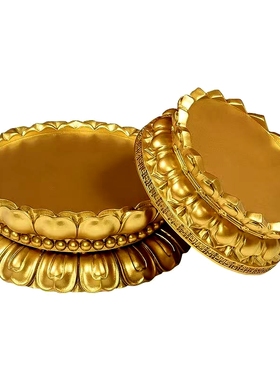 实木黑檀金色莲花佛像底座