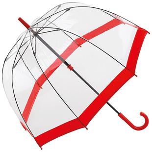 【自营】FULTON富尔顿英国鸟笼伞透明雨伞防紫外线伞长柄晴雨银色