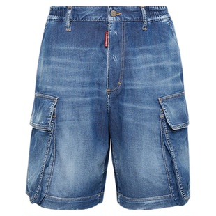 【6折】DSQUARED2/D2次方 胶囊系列 男士度假风宽松时尚牛仔短裤