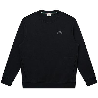 【秋季甄选】Hazzys哈吉斯圆领卫衣男装休闲通勤简约上衣宽松T恤