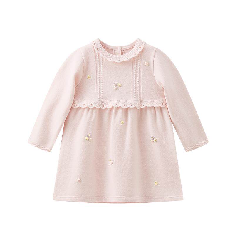 Petite Marguerite小雏菊女童长袖连衣裙秋冬手工刺绣碎花公主裙