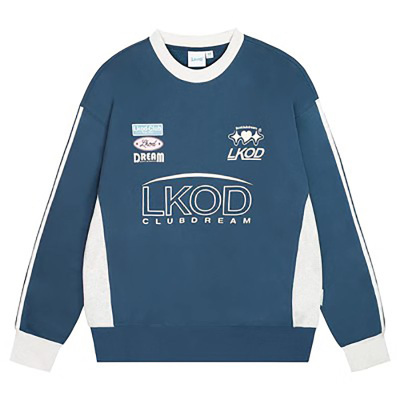 LKOD拼接赛车logo情侣卫衣