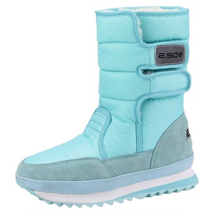 雪地靴女冬季防水防滑中筒靴加绒加厚保暖厚底棉靴棉鞋