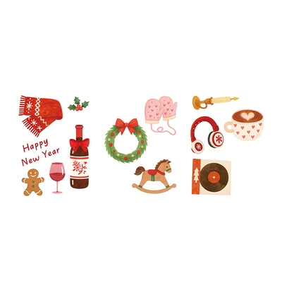 圣诞节装饰品橱窗场景布置玻璃门