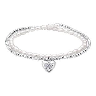 abyb新品珍心时光天然淡水珍珠手链女款叠戴925银手串生日礼物