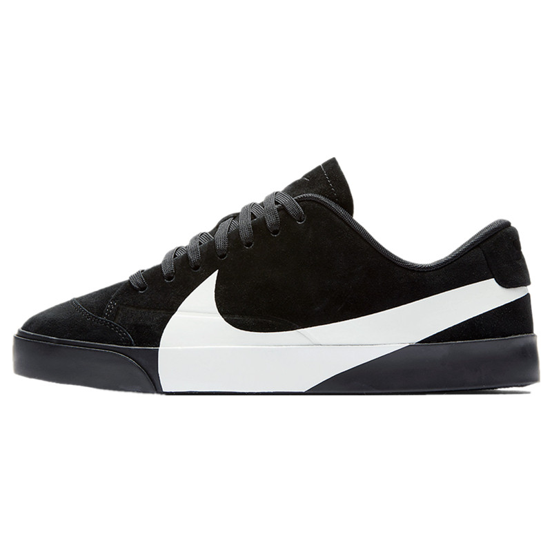 Nike/耐克 Blazer City Low 大勾子黑白麂皮板鞋 AV2253-001-800